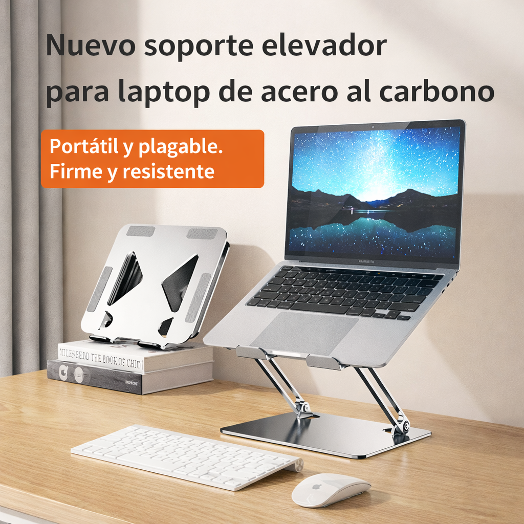 Soporte para portátil de aluminio y acero al carbono ajustable directo de fábrica para soporte para portátil de 10 a 17 pulgadas