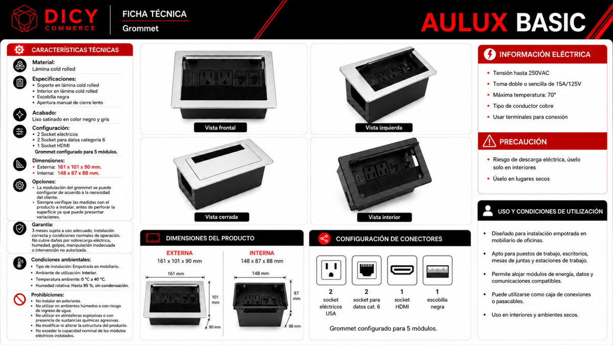 Grommet aulux basic modulado