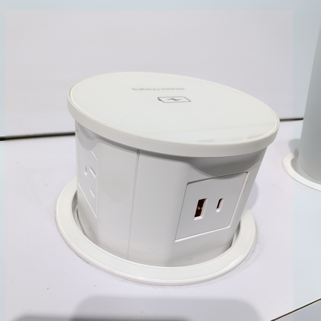 Grommet Boston Plus – Conexión Eléctrica y USB Compacta con Carga Inalámbrica