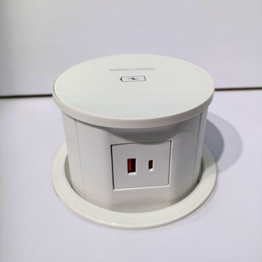 Grommet Boston Plus – Conexión Eléctrica y USB Compacta con Carga Inalámbrica