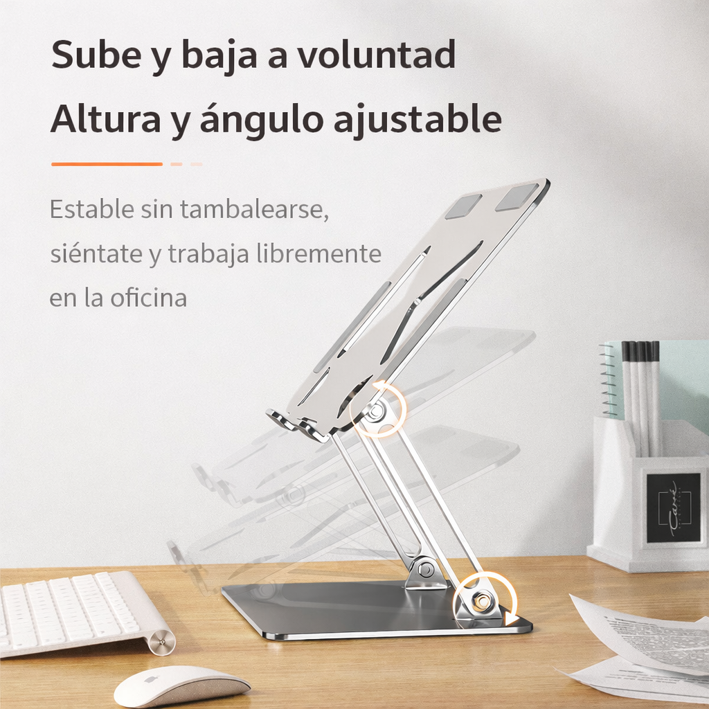 Soporte para portátil de aluminio y acero al carbono ajustable directo de fábrica para soporte para portátil de 10 a 17 pulgadas