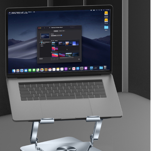 Soporte Plegable de Acero al Carbono y Aluminio de 10 a 17 Pulgadas con Función de Rotación, Soporte para Portátil con Ventilador de Refrigeración