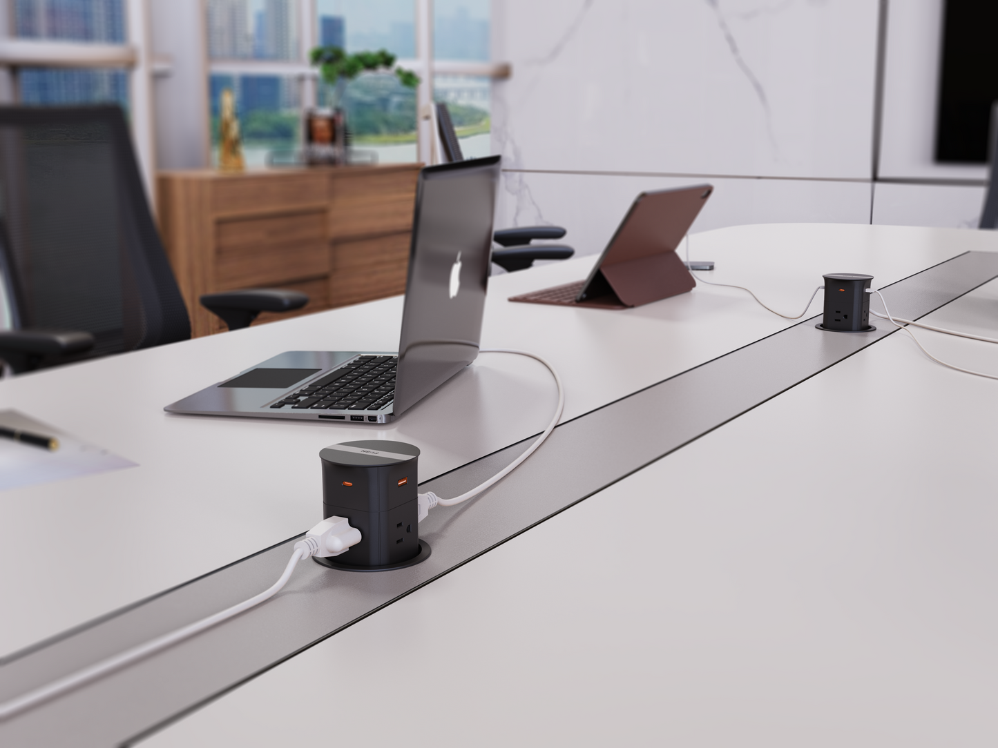 Grommet Alfa Plus – Conexión Eléctrica y USB de Alta Potencia con Carga Inalámbrica